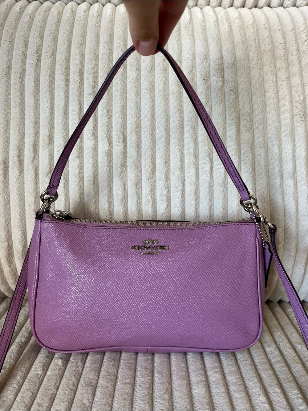 Coach Lilac Saffiano Leather Top Handle Shoulder Crossbody Bag F25591🦄💅🪻💜☂️🧁